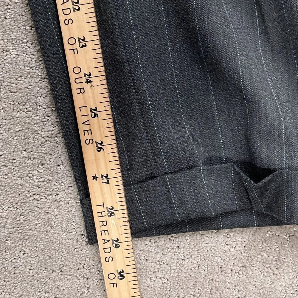 Stafford Suit Men‎ 40R Gray Blue Pinstripe Pleated Classic Business Wool 2pc